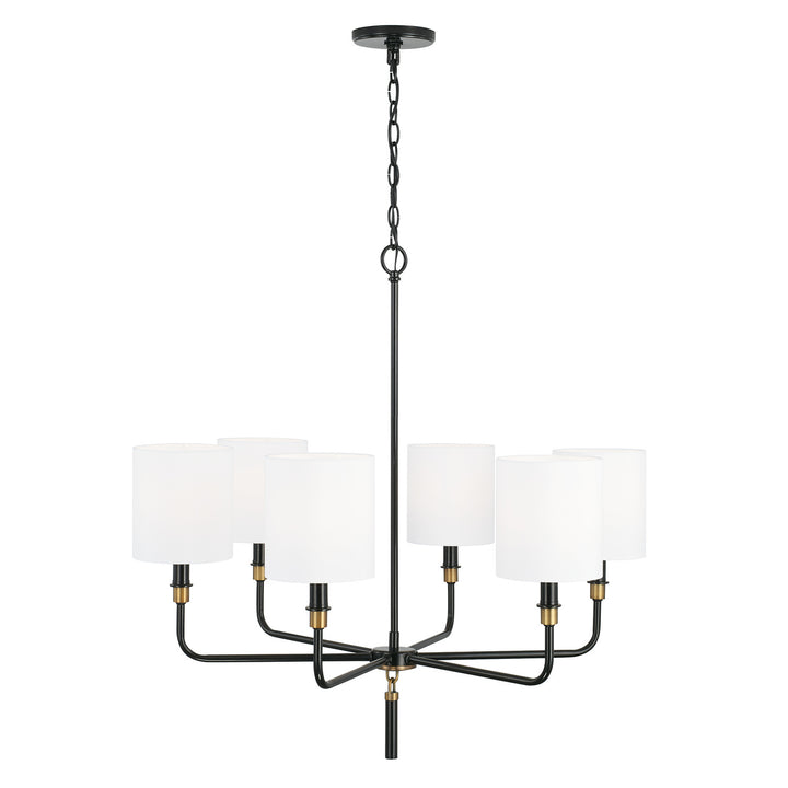 Capital Beckham 441961YA-702 Chandelier Light - Glossy Black and Aged Brass