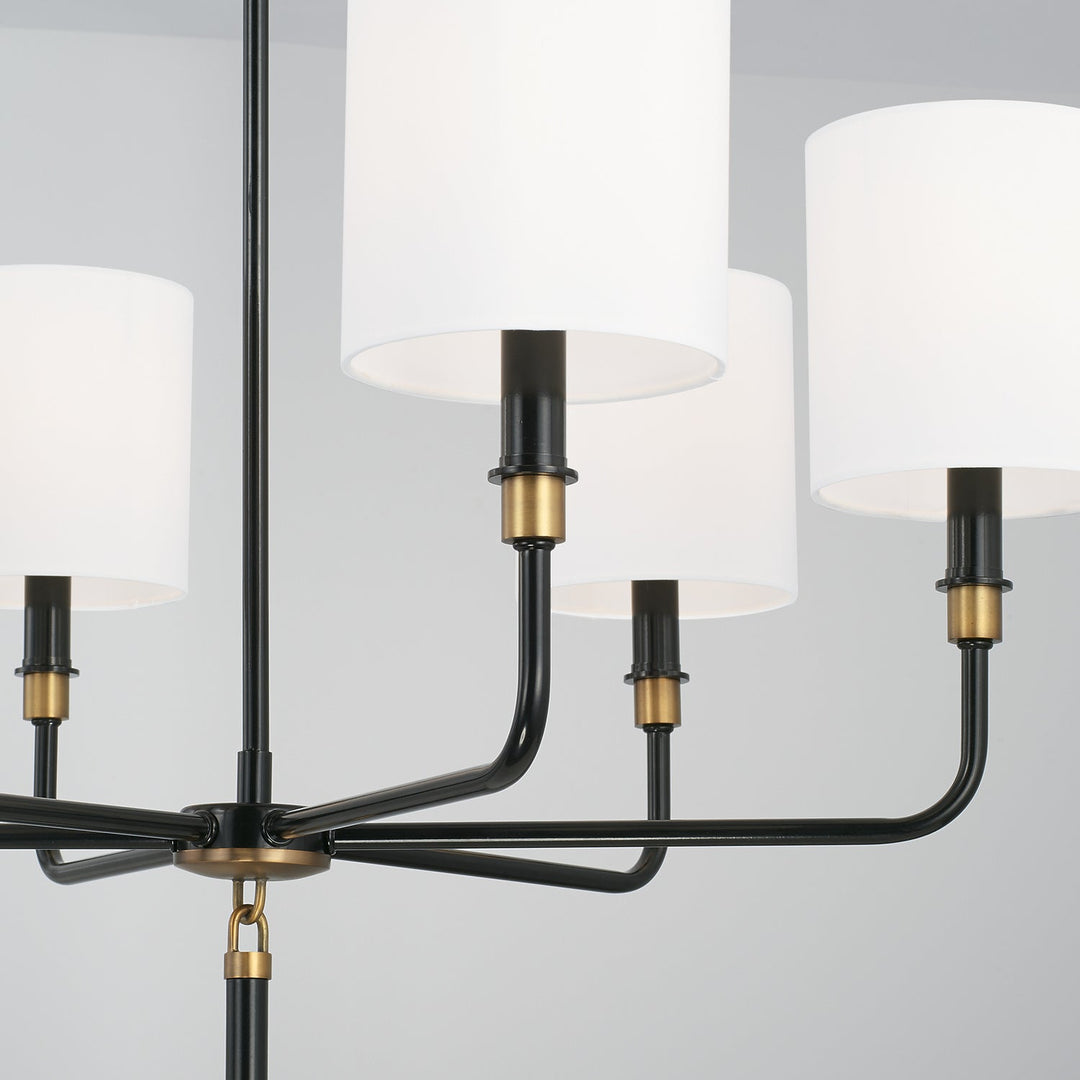 Capital Beckham 441961YA-702 Chandelier Light - Glossy Black and Aged Brass