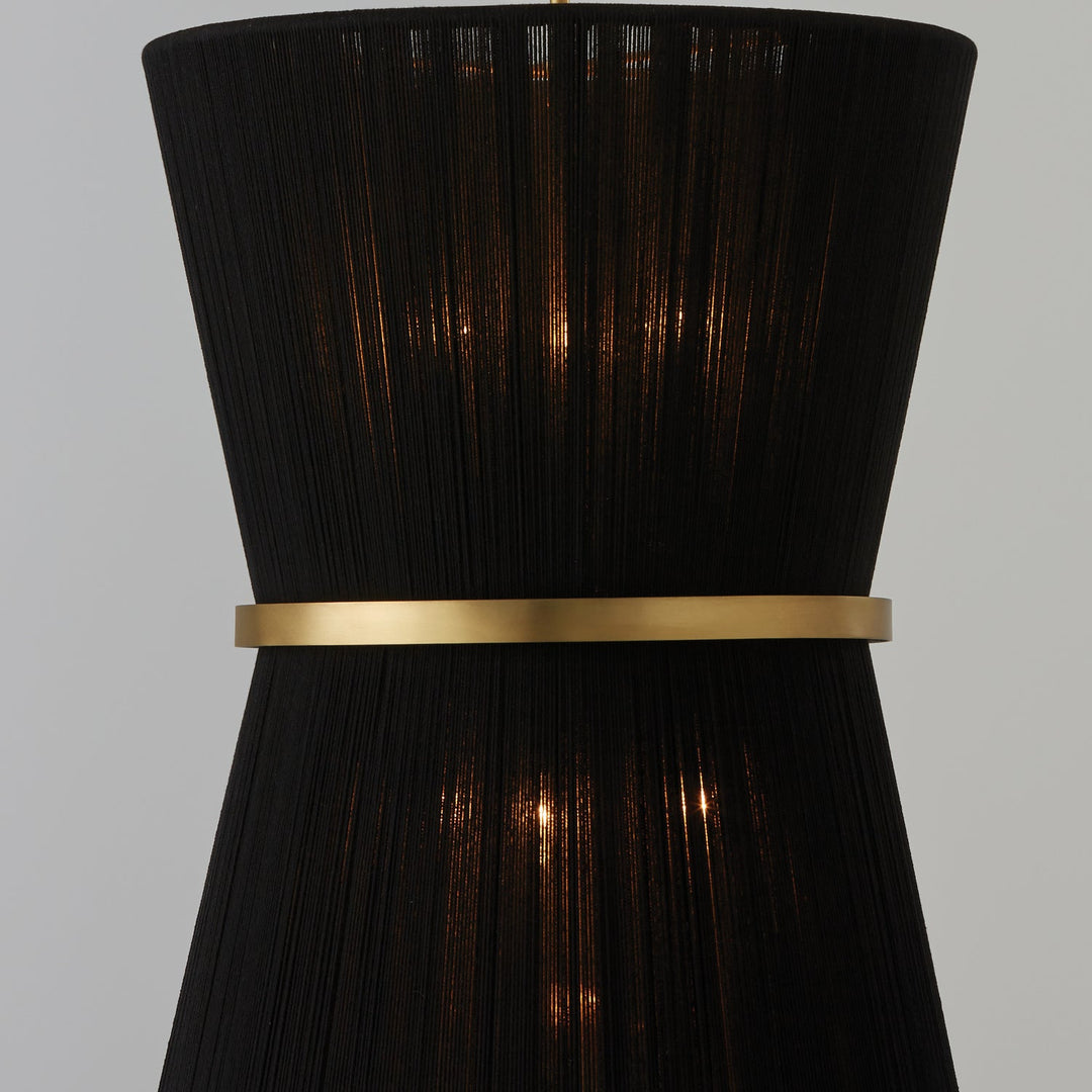 Capital Cecilia 541261KP Pendant Light - Black Rope and Patinaed Brass