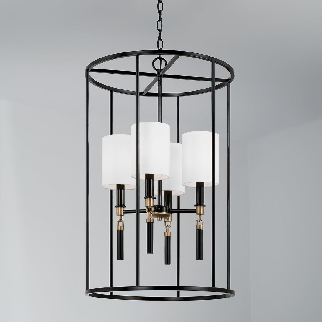 Capital Beckham 541941YA-700 Pendant Light - Glossy Black and Aged Brass