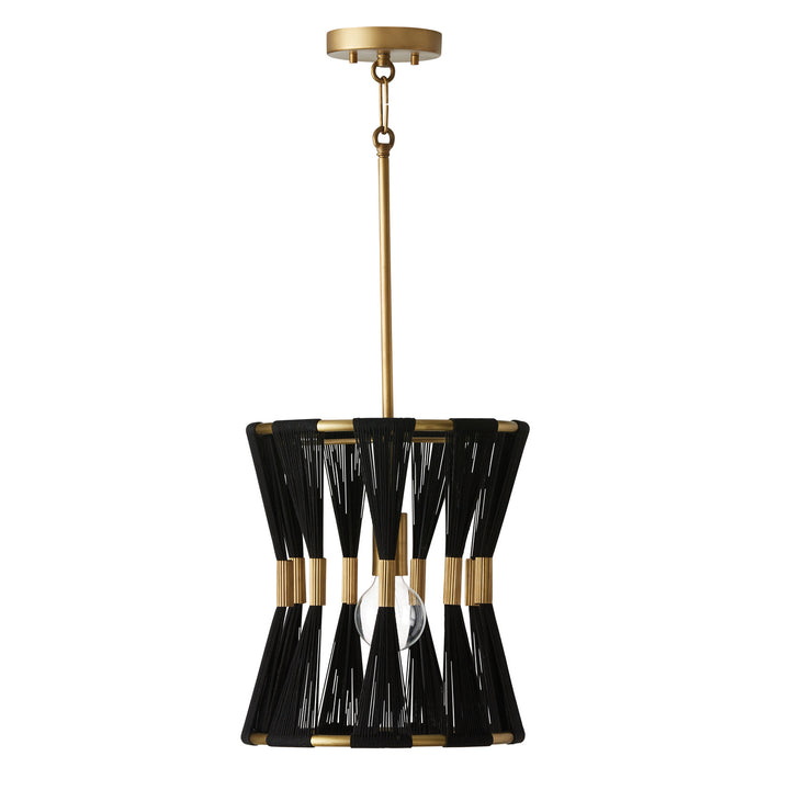 Capital Bianca 341111KP Pendant Light - Black Rope and Patinaed Brass