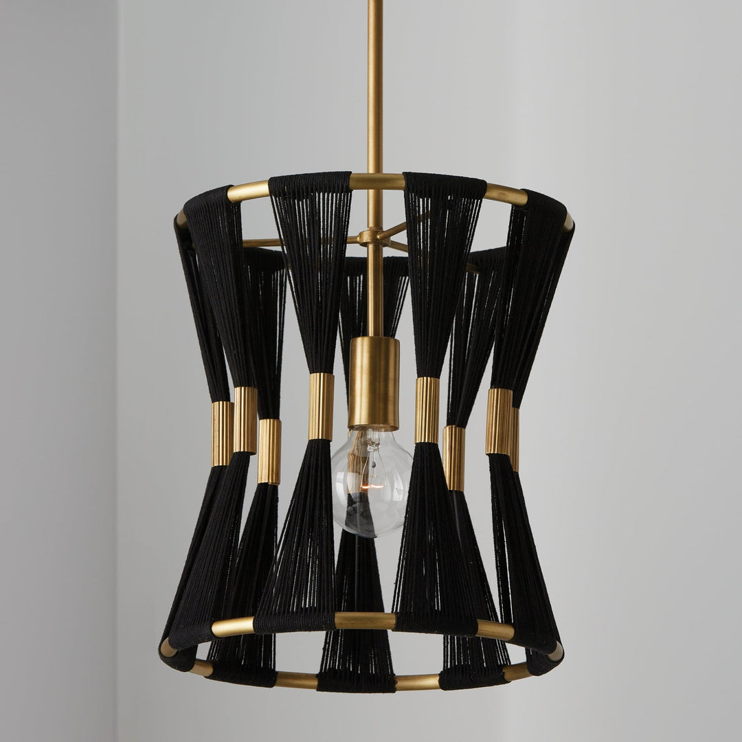 Capital Bianca 341111KP Pendant Light - Black Rope and Patinaed Brass