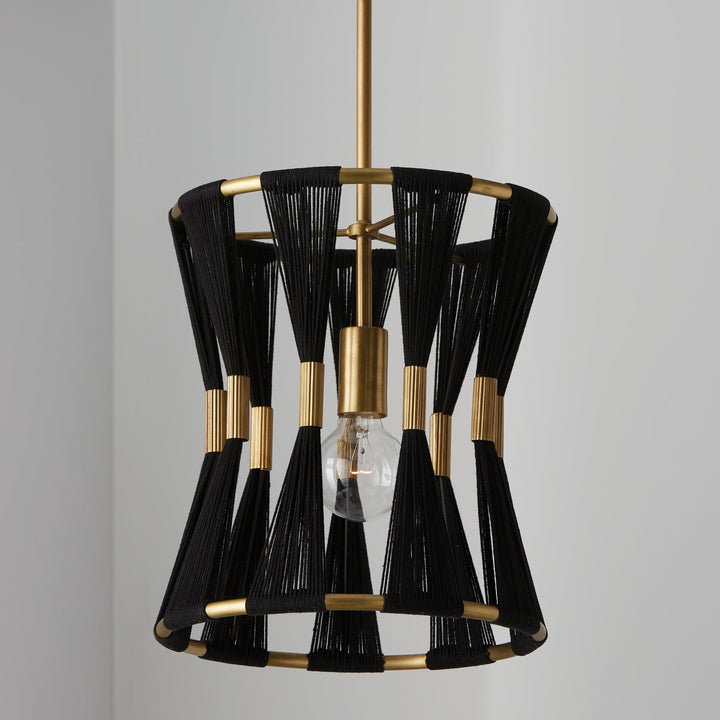 Capital Bianca 341111KP Pendant Light - Black Rope and Patinaed Brass