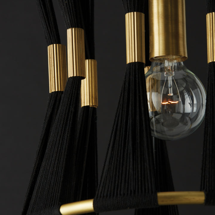 Capital Bianca 341111KP Pendant Light - Black Rope and Patinaed Brass