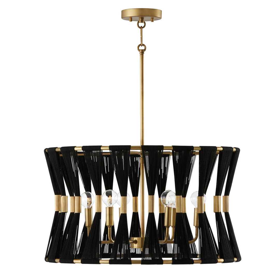 Capital Bianca 341161KP Pendant Light - Black Rope and Patinaed Brass