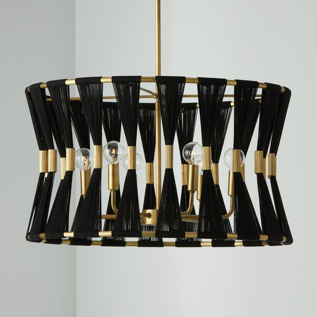 Capital Bianca 341161KP Pendant Light - Black Rope and Patinaed Brass