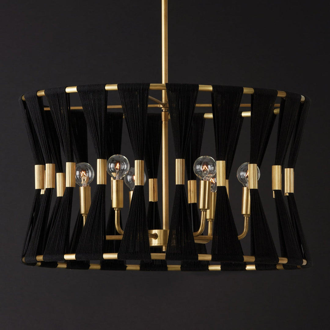 Capital Bianca 341161KP Pendant Light - Black Rope and Patinaed Brass