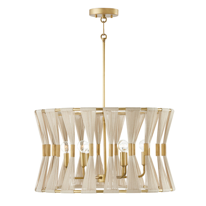 Capital Bianca 341161NP Pendant Light - Bleached Natural Rope and Patinaed Brass