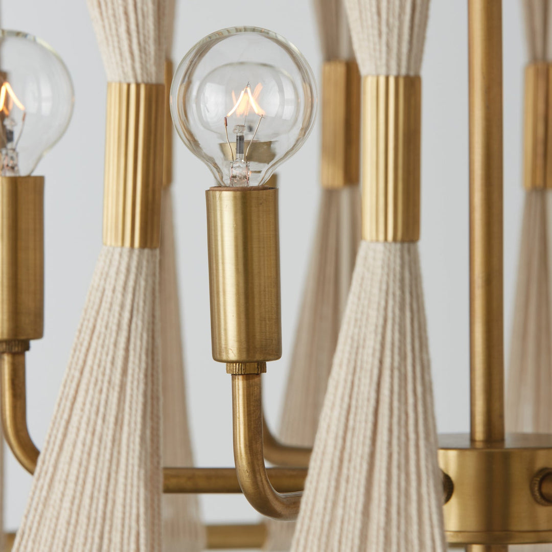 Capital Bianca 341161NP Pendant Light - Bleached Natural Rope and Patinaed Brass