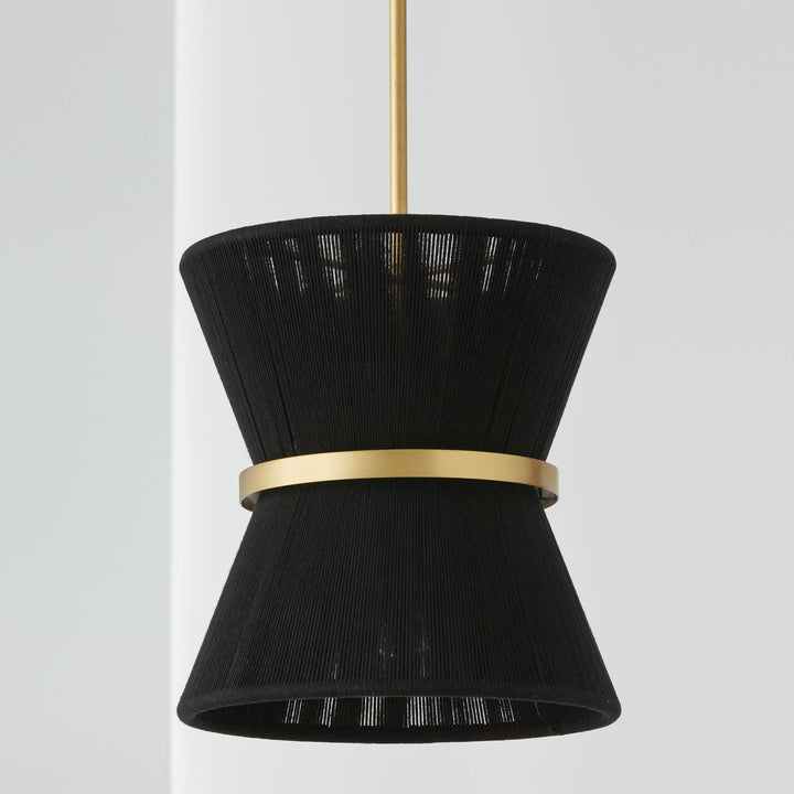 Capital Cecilia 341211KP Pendant Light - Black Rope and Patinaed Brass