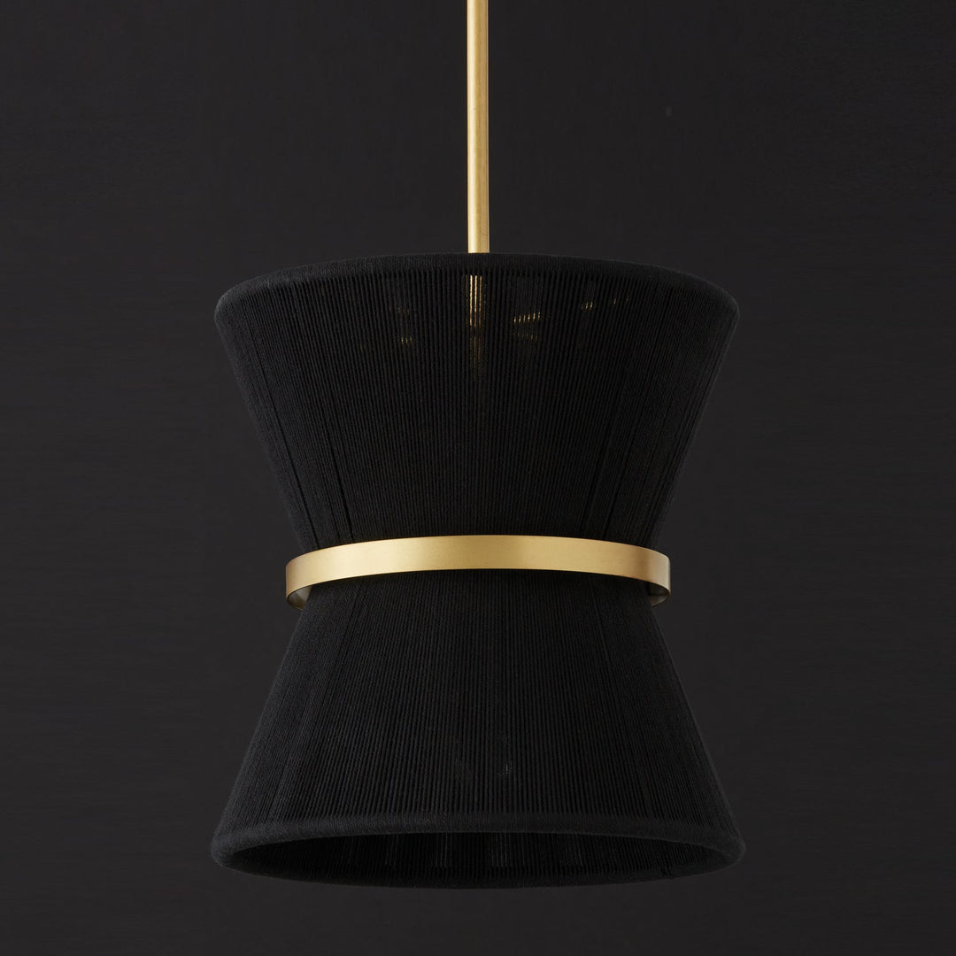 Capital Cecilia 341211KP Pendant Light - Black Rope and Patinaed Brass