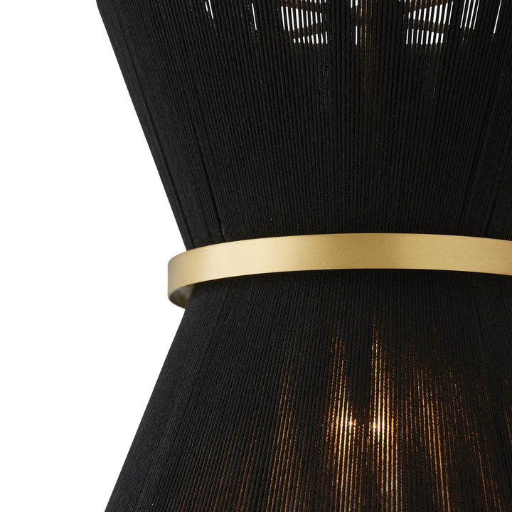 Capital Cecilia 341211KP Pendant Light - Black Rope and Patinaed Brass