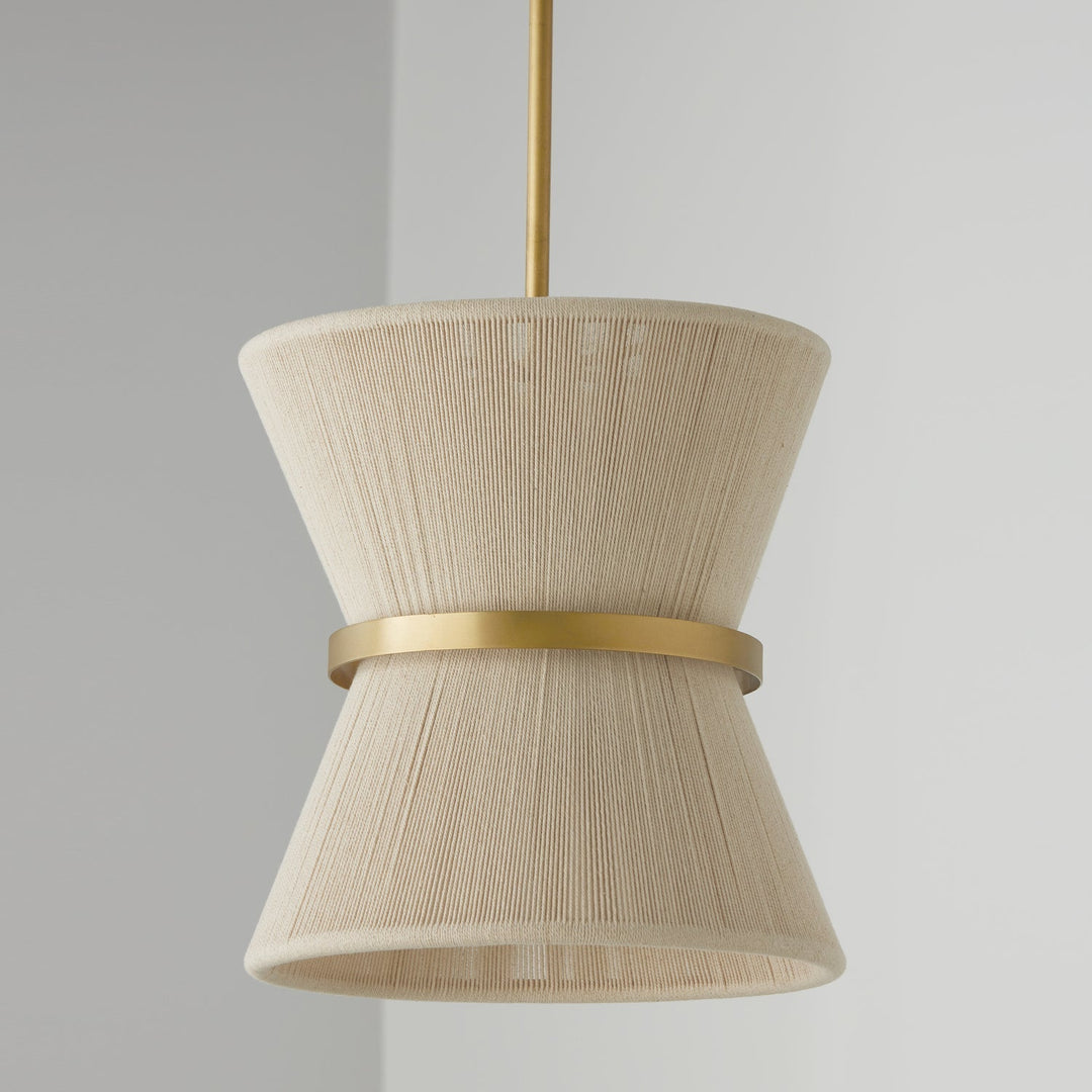 Capital Cecilia 341211NP Pendant Light - Bleached Natural Rope and Patinaed Brass