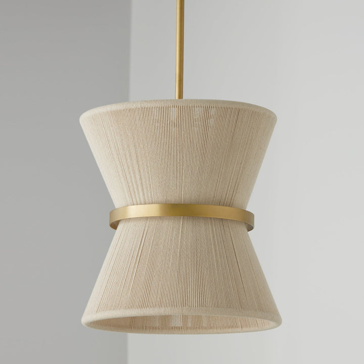 Capital Cecilia 341211NP Pendant Light - Bleached Natural Rope and Patinaed Brass