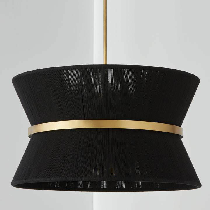 Capital Cecilia 341281KP Pendant Light - Black Rope and Patinaed Brass