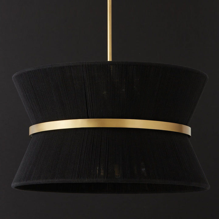 Capital Cecilia 341281KP Pendant Light - Black Rope and Patinaed Brass