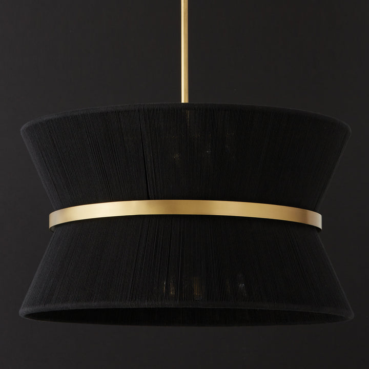 Capital Cecilia 341281KP Pendant Light - Black Rope and Patinaed Brass