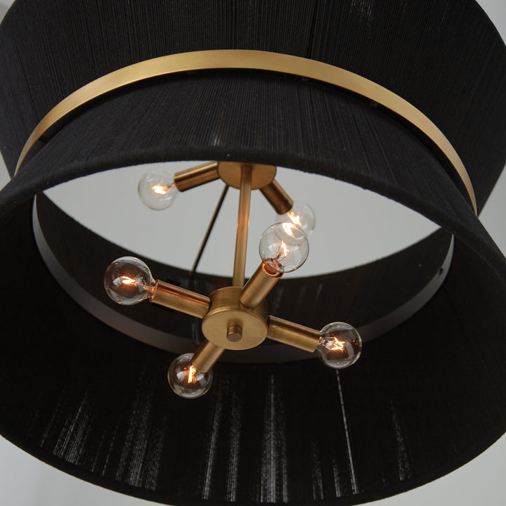 Capital Cecilia 341281KP Pendant Light - Black Rope and Patinaed Brass