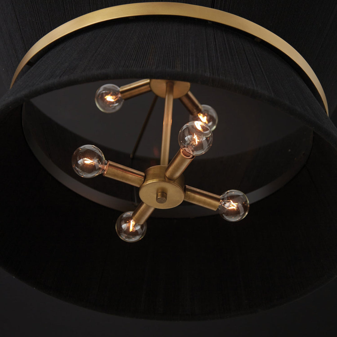 Capital Cecilia 341281KP Pendant Light - Black Rope and Patinaed Brass