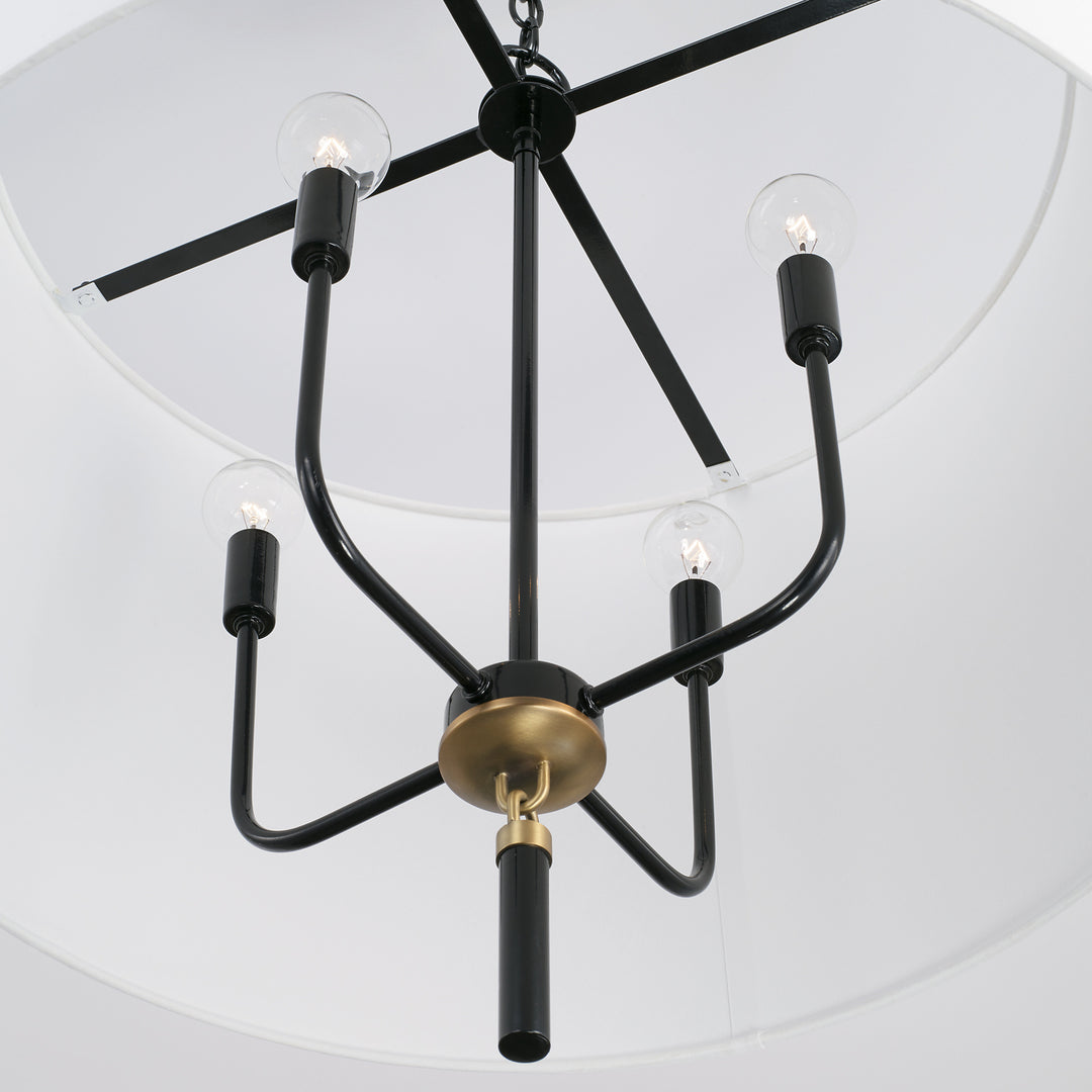 Capital Beckham 341941YA Chandelier Light - Glossy Black and Aged Brass