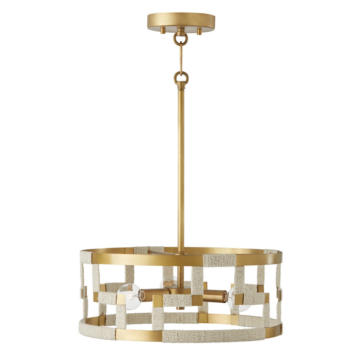 Capital Hala 241031NL Ceiling Light - Bleached Natural Jute and Patinaed Brass