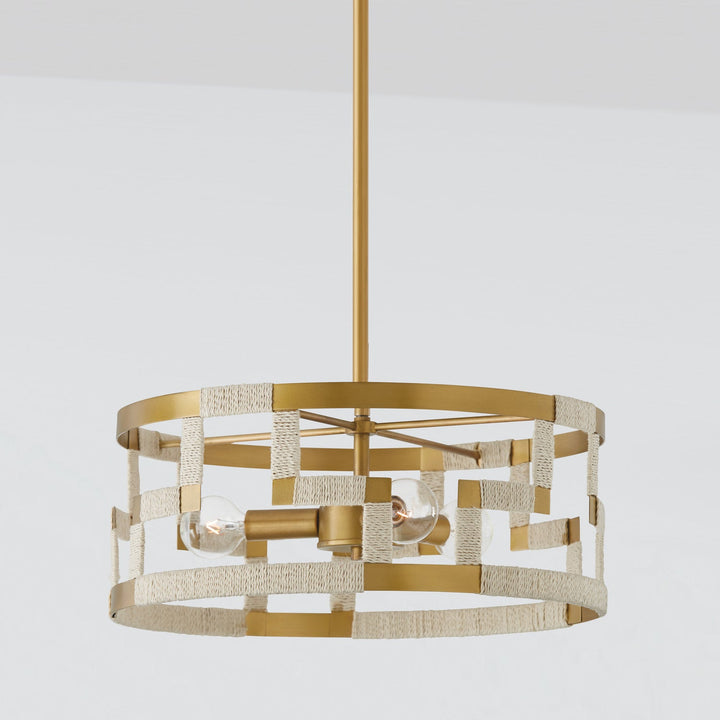 Capital Hala 241031NL Ceiling Light - Bleached Natural Jute and Patinaed Brass