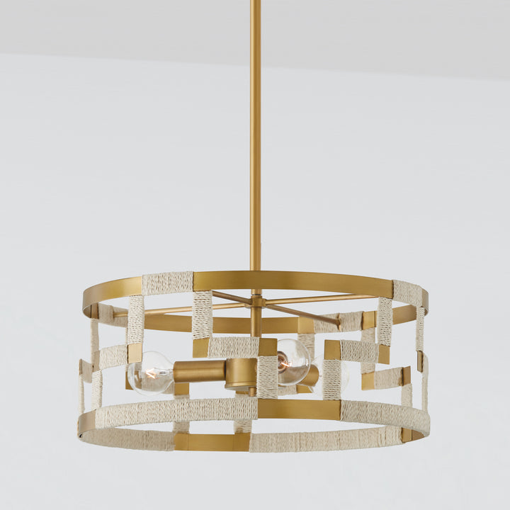 Capital Hala 241031NL Ceiling Light - Bleached Natural Jute and Patinaed Brass