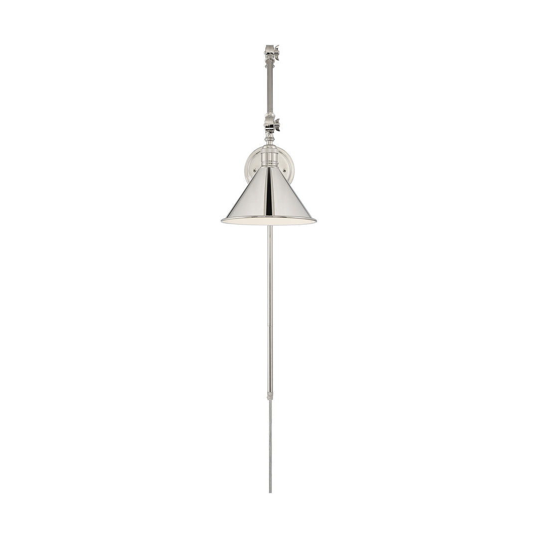 Nuvo Lighting 60-7362 Delancey One Light Swing Arm Wall Lamp Lamp Polished Nickel