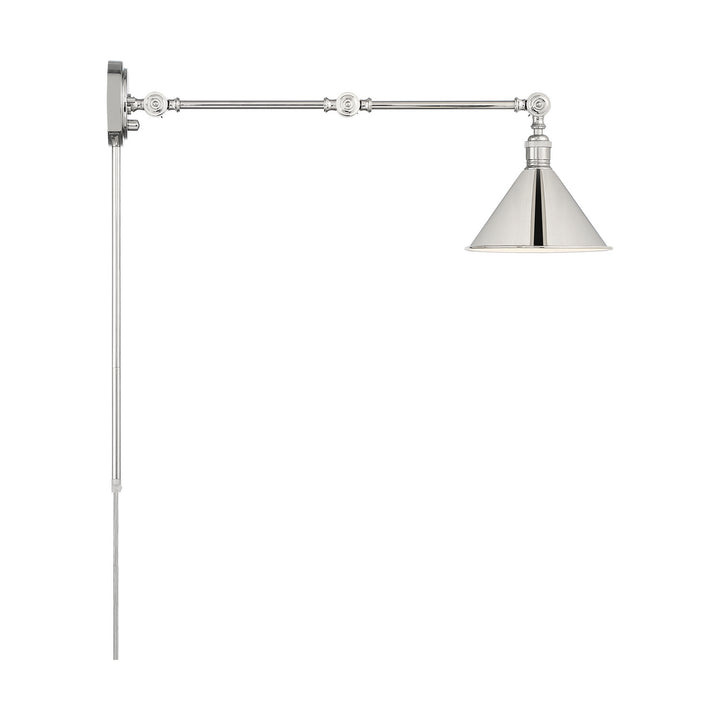 Nuvo Lighting 60-7362 Delancey One Light Swing Arm Wall Lamp Lamp Polished Nickel