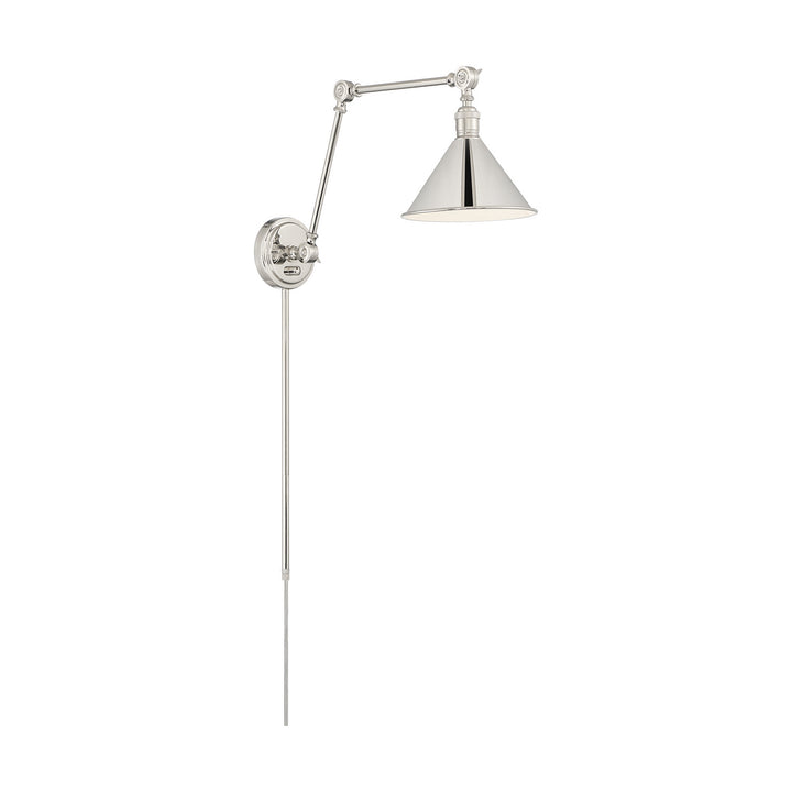 Nuvo Lighting 60-7362 Delancey One Light Swing Arm Wall Lamp Lamp Polished Nickel