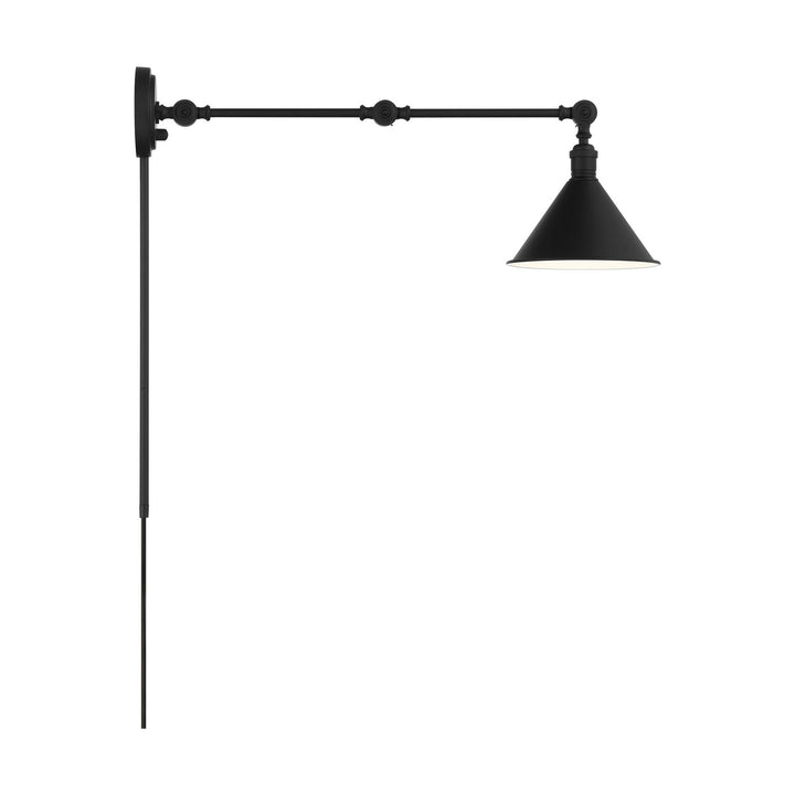 Nuvo Lighting 60-7363 Delancey One Light Swing Arm Wall Lamp Lamp Black