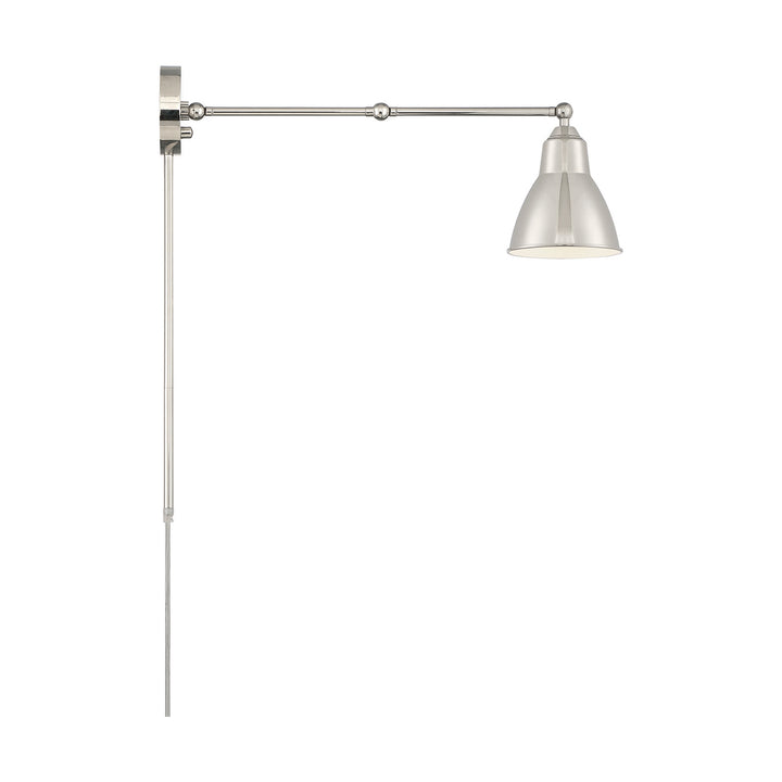 Nuvo Lighting 60-7365 Fulton One Light Swing Arm Wall Lamp Lamp Polished Nickel