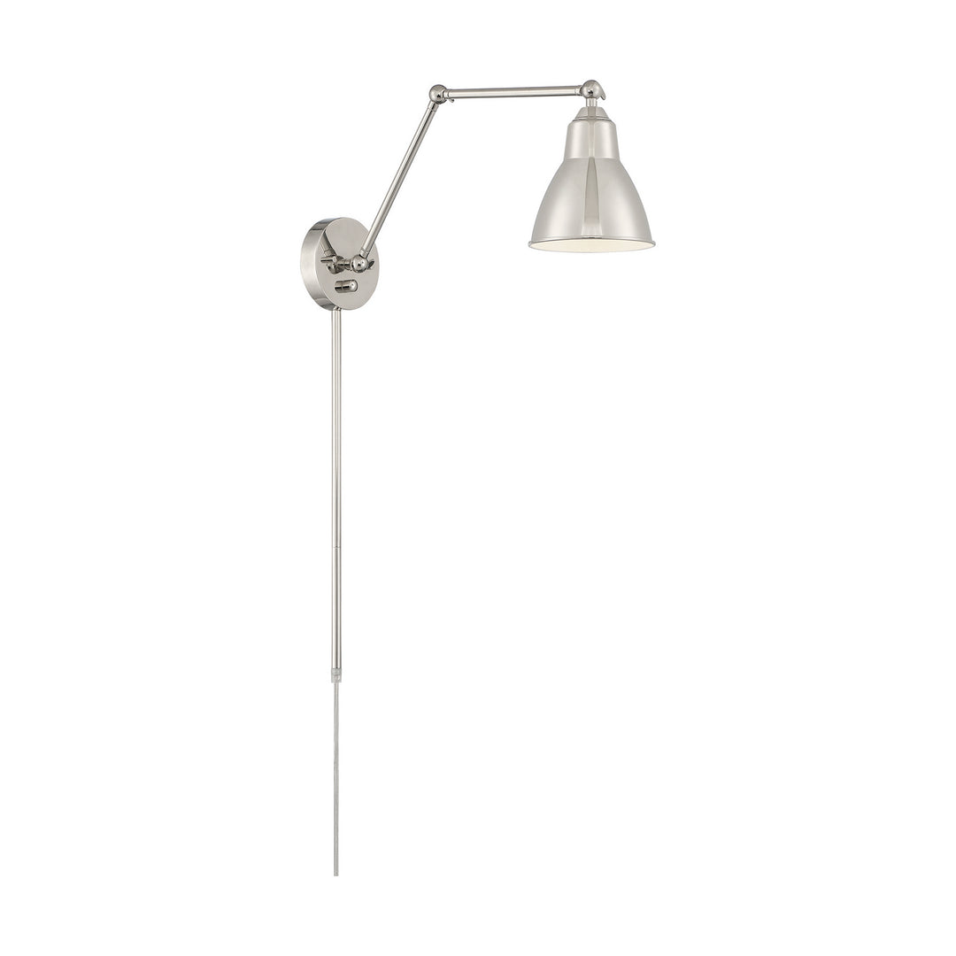 Nuvo Lighting 60-7365 Fulton One Light Swing Arm Wall Lamp Lamp Polished Nickel