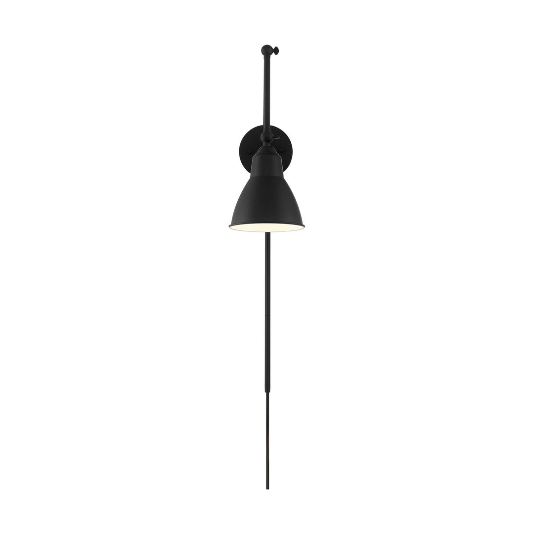 Nuvo Lighting 60-7366 Fulton One Light Swing Arm Wall Lamp Lamp Black