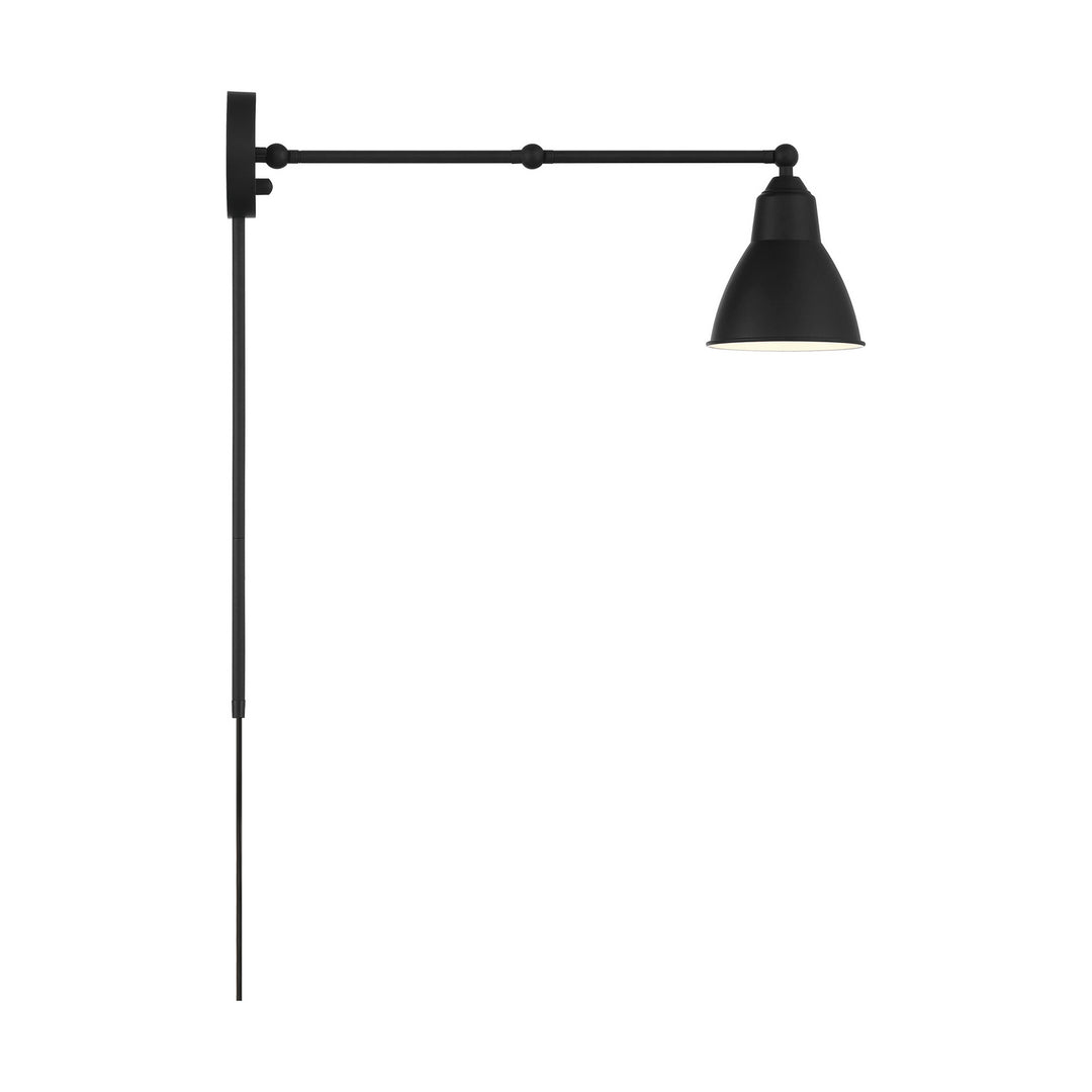 Nuvo Lighting 60-7366 Fulton One Light Swing Arm Wall Lamp Lamp Black