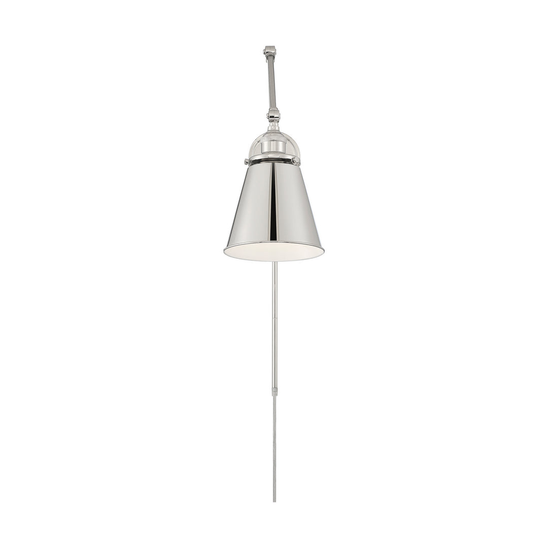 Nuvo Lighting 60-7368 Bayard One Light Swing Arm Wall Lamp Lamp Polished Nickel