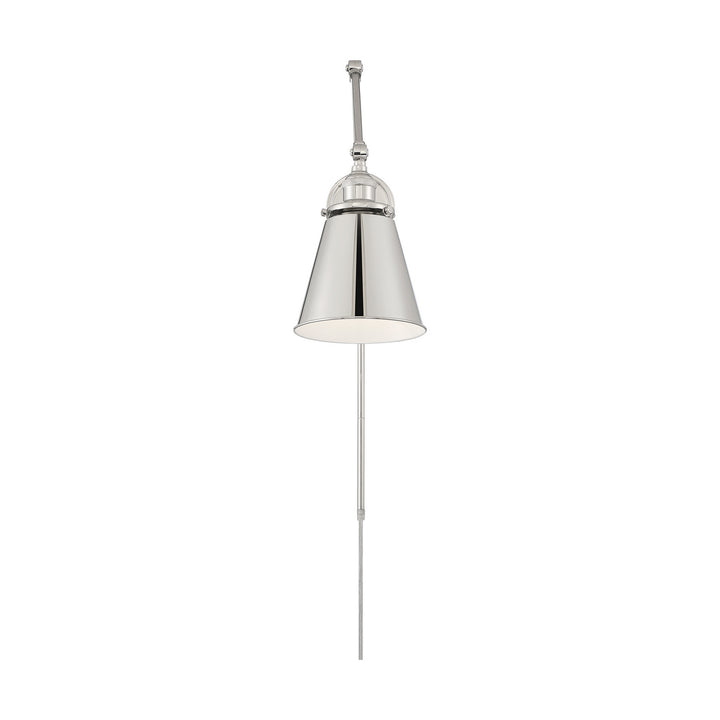 Nuvo Lighting 60-7368 Bayard One Light Swing Arm Wall Lamp Lamp Polished Nickel
