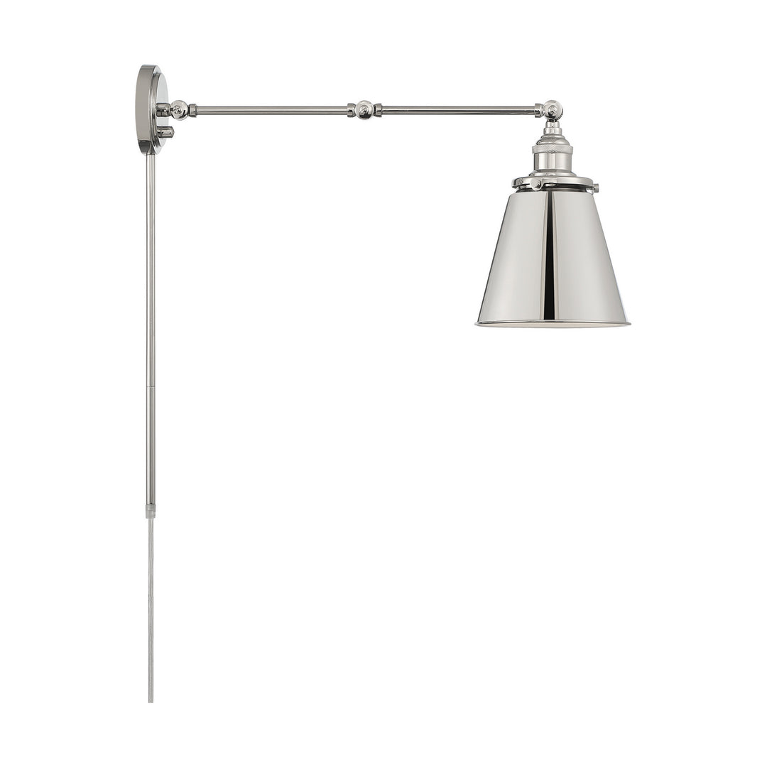 Nuvo Lighting 60-7368 Bayard One Light Swing Arm Wall Lamp Lamp Polished Nickel