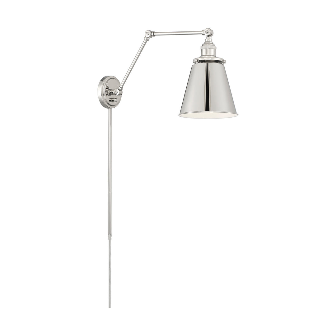 Nuvo Lighting 60-7368 Bayard One Light Swing Arm Wall Lamp Lamp Polished Nickel