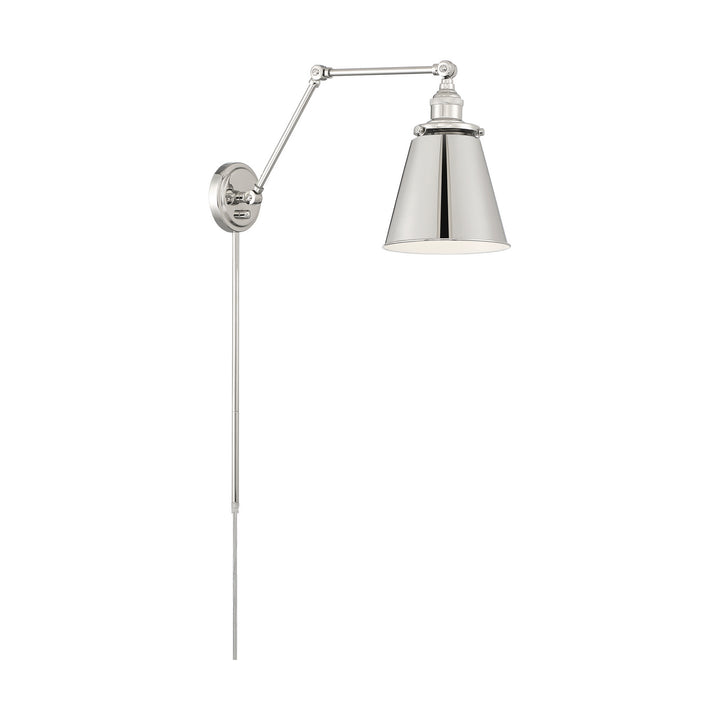 Nuvo Lighting 60-7368 Bayard One Light Swing Arm Wall Lamp Lamp Polished Nickel