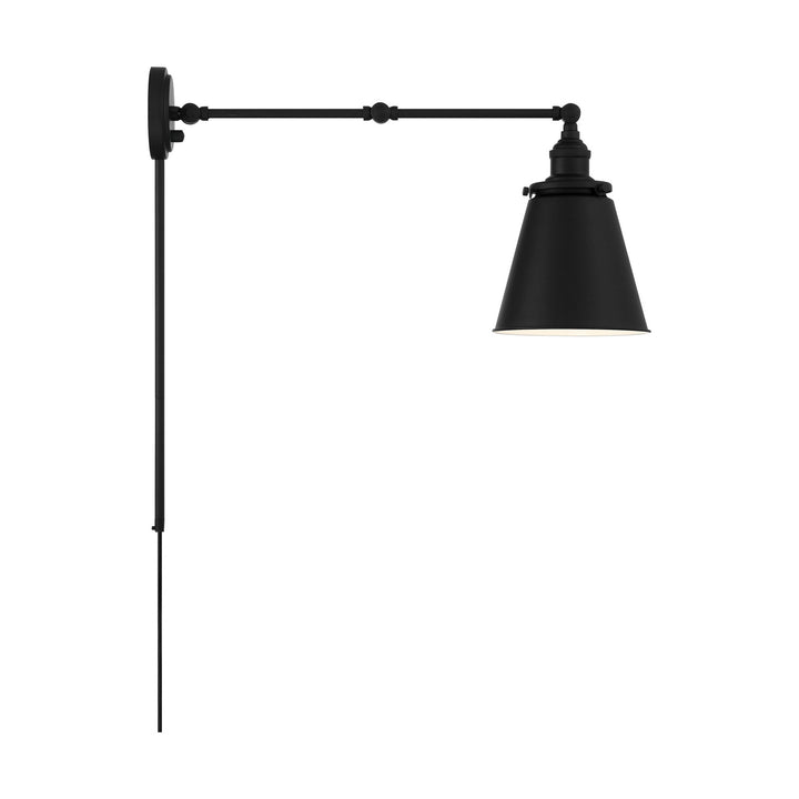 Nuvo Lighting 60-7369 Bayard One Light Swing Arm Wall Lamp Lamp Black