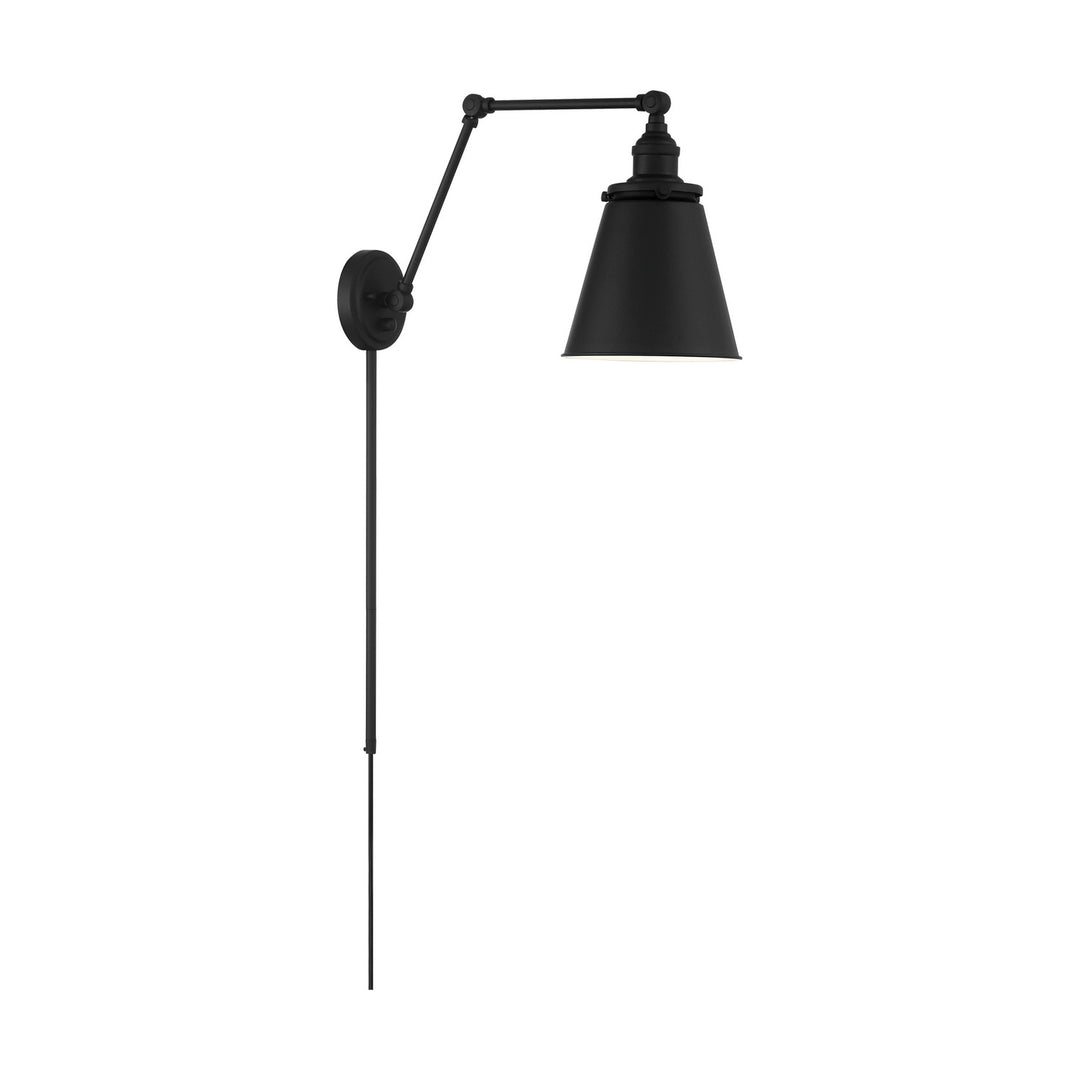 Nuvo Lighting 60-7369 Bayard One Light Swing Arm Wall Lamp Lamp Black