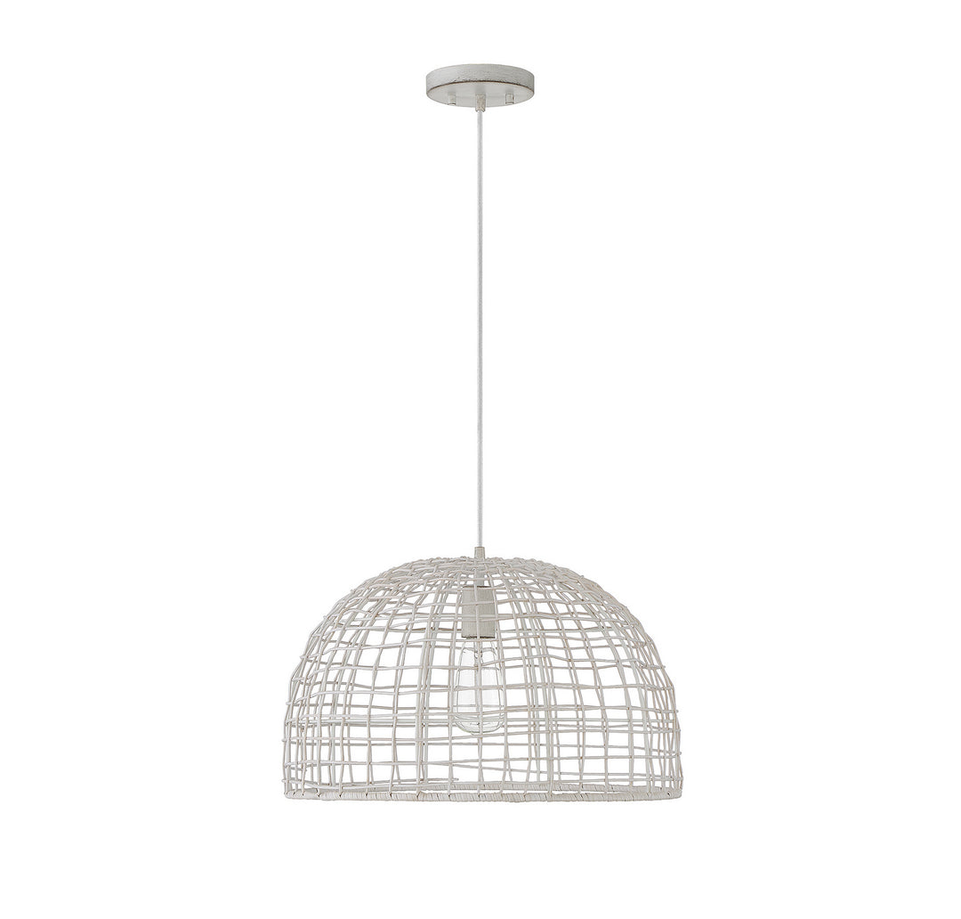 Meridian M70105WR Pendant Light - White Rattan with a White Socket