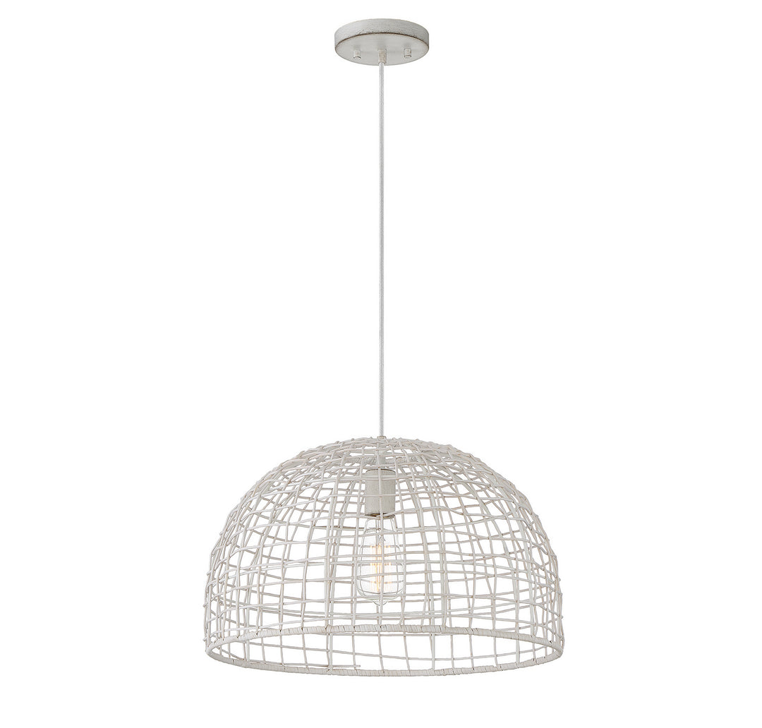Meridian M70105WR Pendant Light - White Rattan with a White Socket