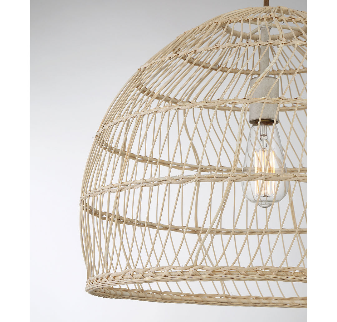 Meridian M70106NR Pendant Light - Natural Rattan with a Matching Socket