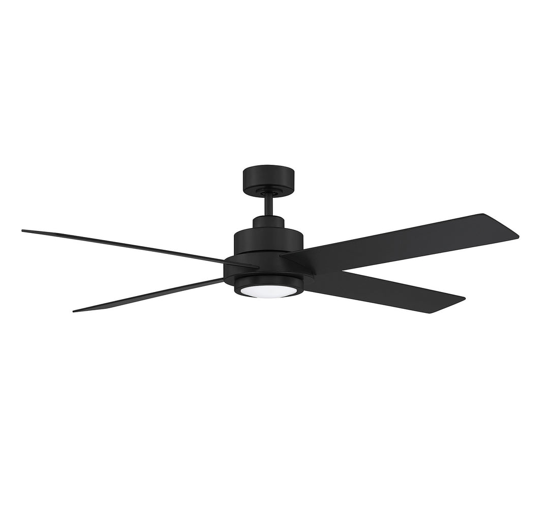 Meridian M2011MBKRV Ceiling Fan 56 - Matte Black, Black/Antique Oak/