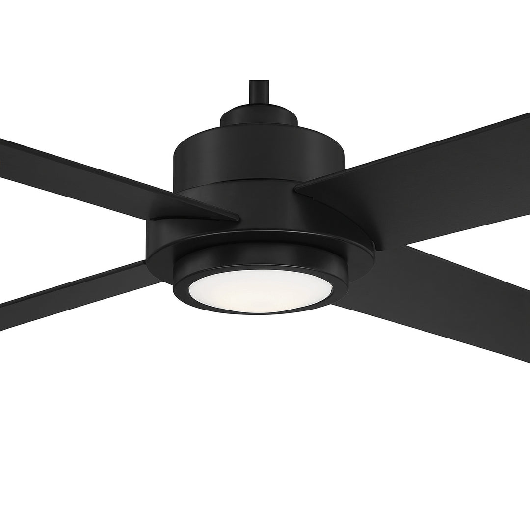 Meridian M2011MBKRV Ceiling Fan 56 - Matte Black, Black/Antique Oak/