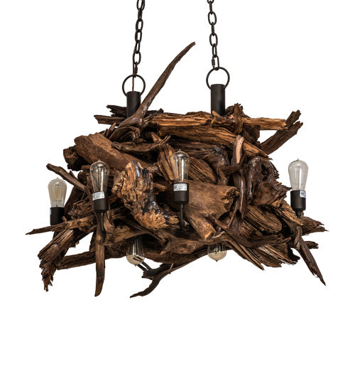 Meyda Tiffany Driftwood 237292 Chandelier Light - Natural Wood,Mahogany Bronze