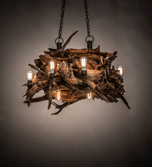 Meyda Tiffany Driftwood 237292 Chandelier Light - Natural Wood,Mahogany Bronze
