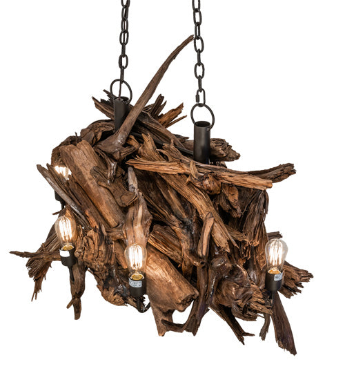 Meyda Tiffany Driftwood 237292 Chandelier Light - Natural Wood,Mahogany Bronze